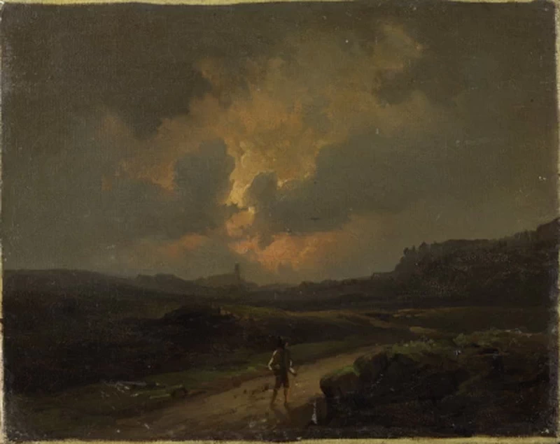 Julie Wilhelmine Hagen - Schwarz, Paesaggio con viaggiatore, Art Museum of Estonia's